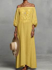 Printed Off-Shoulder Maxi Dress