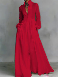 Solid Button-Front Shirt Dress