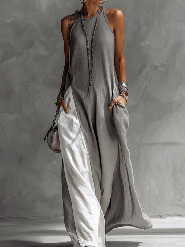 Two-Tone Sleeveless Dress