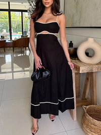 Tied-Back Cutout Cami Dress