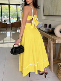 Tied-Back Cutout Cami Dress