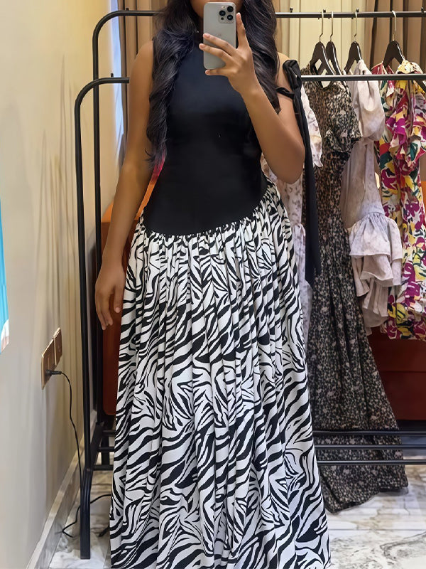 Floral Combo Sleeveless Dress