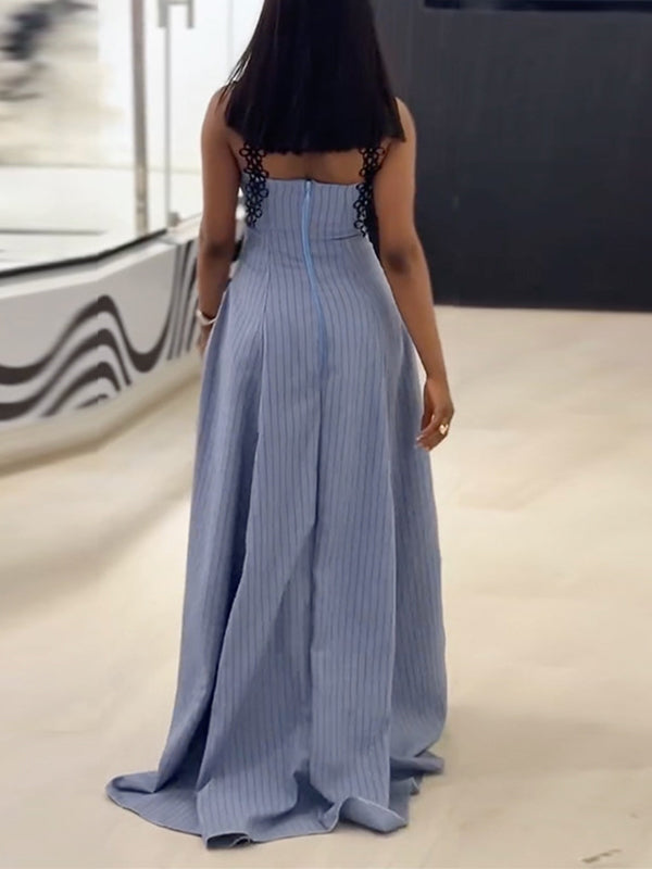 Lace Combo Stripe Dress