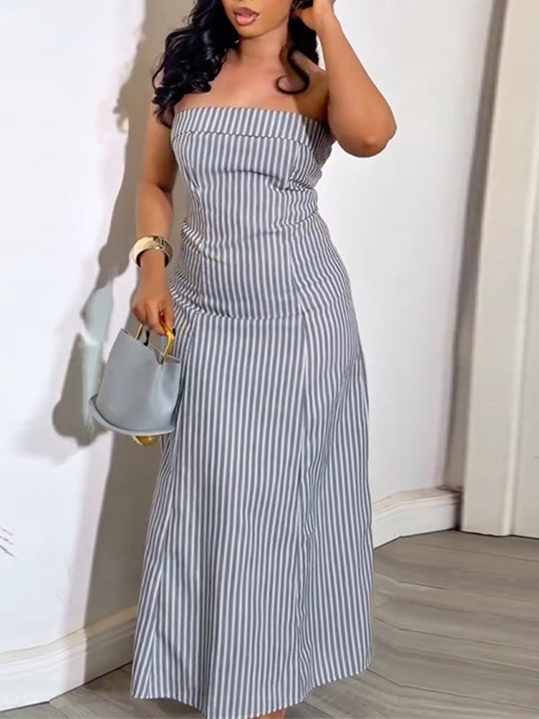 Stripe Strapless Dress