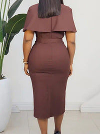 Belted Cape Dress
