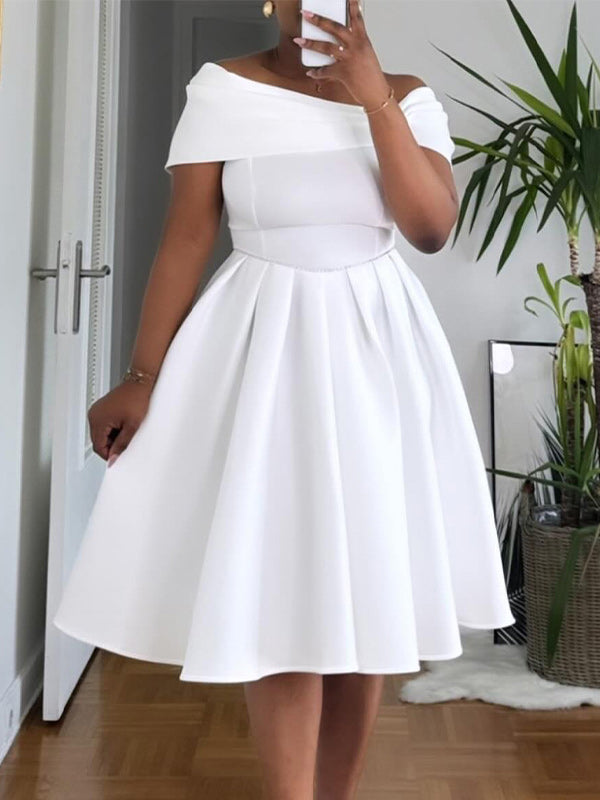 Solid Off-Shoulder Dress