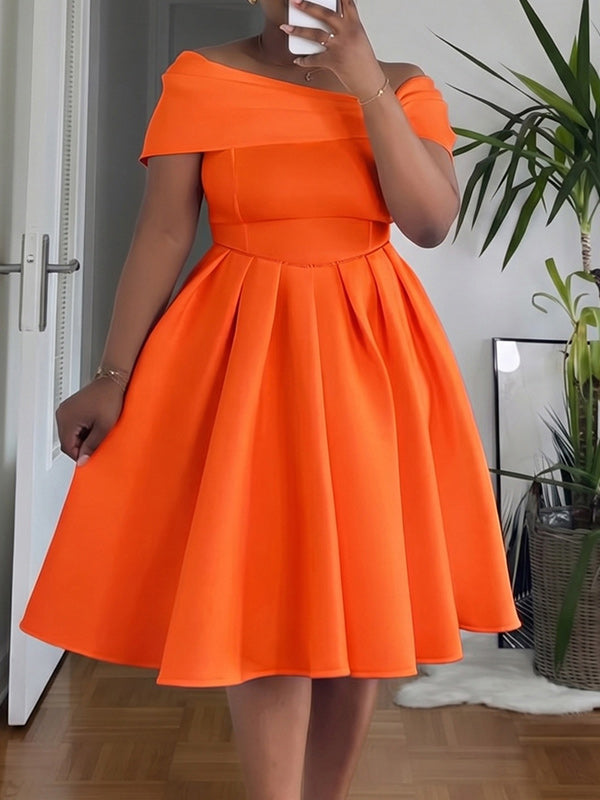 Solid Off-Shoulder Dress