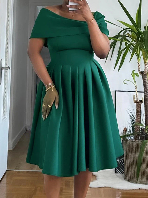 Solid Off-Shoulder Dress