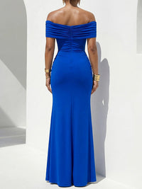 Off-Shoulder Slit Dress