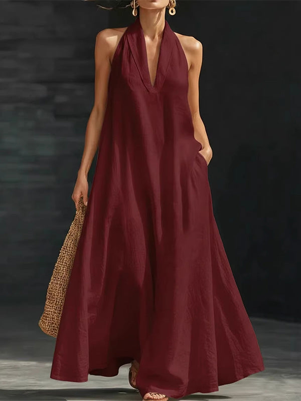 V-Neck Sleeveless Dress