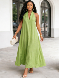 V-Neck Sleeveless Dress