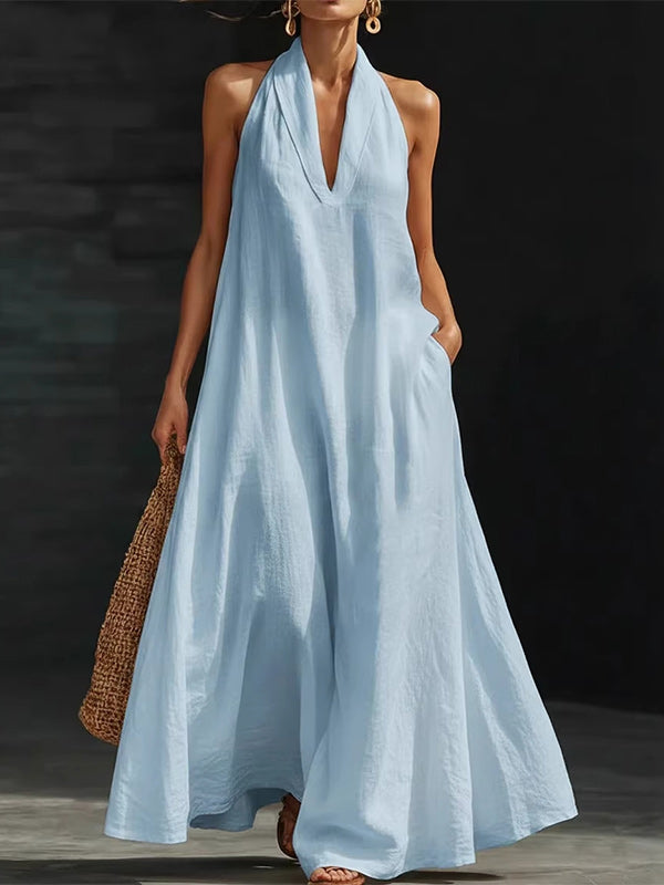 V-Neck Sleeveless Dress