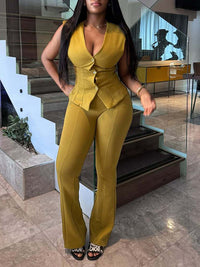 Solid Vest & Pants Set