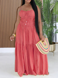 Solid Ruched Cami Dress