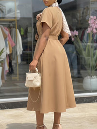3D Floral Midi Dress