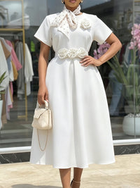 3D Floral Midi Dress