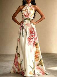 Printed Tied Sleeveless Dress