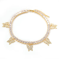 Butterfly Round Diamond Anklet