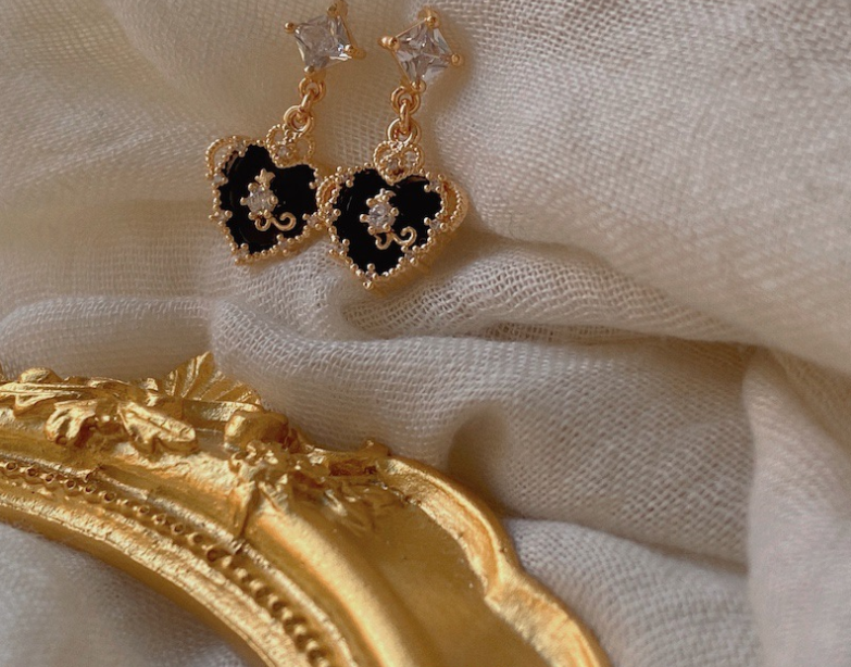 Black Rose Earrings