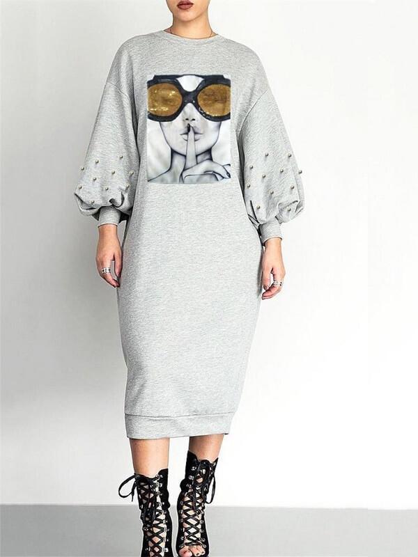 Quiet And Shine Sweatshirt Dress