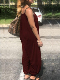 Beautiedoll Solid Sleeveless Loose Jumpsuit