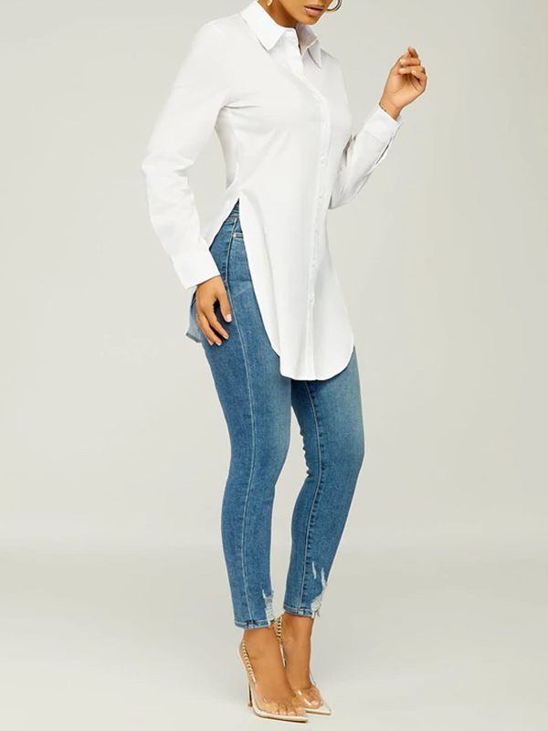 White Side-Slit Shirt