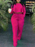 Beautiedoll Solid High-Low Top & Pants Set