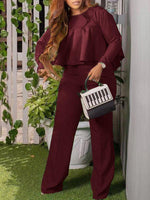 Beautiedoll Solid High-Low Top & Pants Set