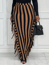 Beautiedoll Fringe Combo Stripe Skirt