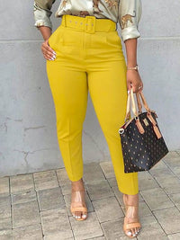 Beautiedoll Solid Belted Pants