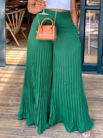 Beautiedoll Solid Pleated Wide-Leg Pants