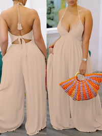 Beautiedoll Halter Wide-Leg Jumpsuit