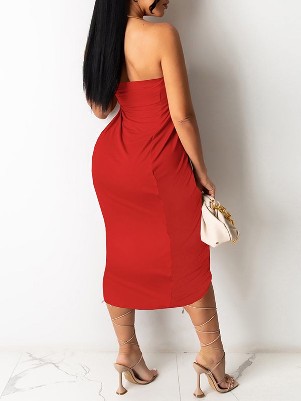 Beautiedoll Strapless Ruched Dress