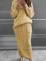 Cable-Knit Sweater & Skirt Set