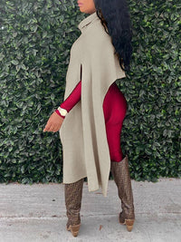 Beautiedoll Asymmetric Turtleneck Knit Cape