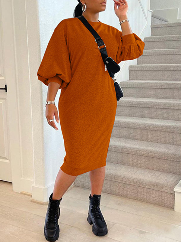 Solid Sweatshirt Dress