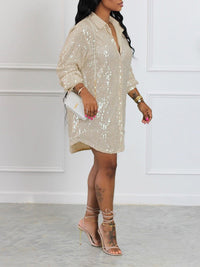 Beautiedoll Sequin Shirt Dress