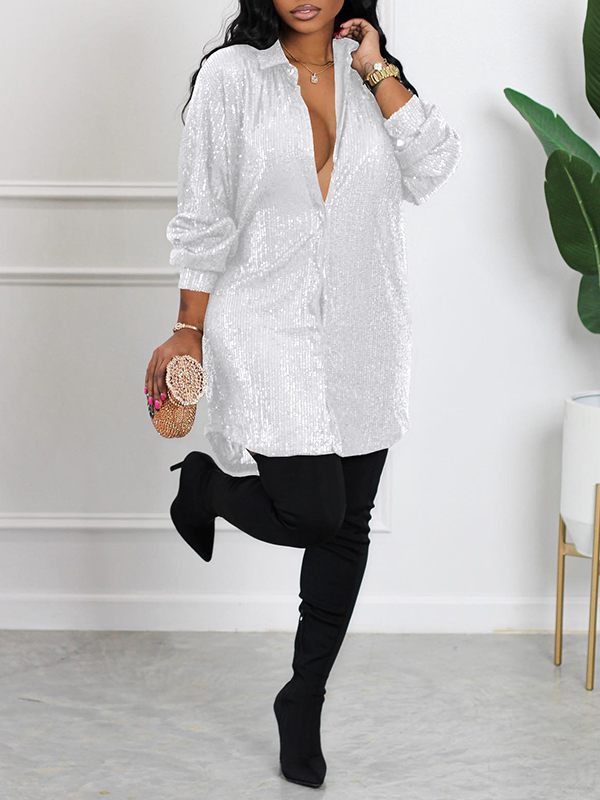 Beautiedoll Sequin Shirt Dress