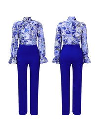 Beautiedoll Floral Blouse & Pants Set