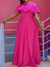 Solid Cold-Shoulder Ruffle Dress