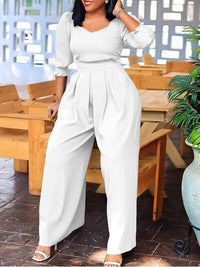 Solid Wide-Leg Jumpsuit