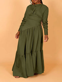 Solid Ruffle Maxi Dress