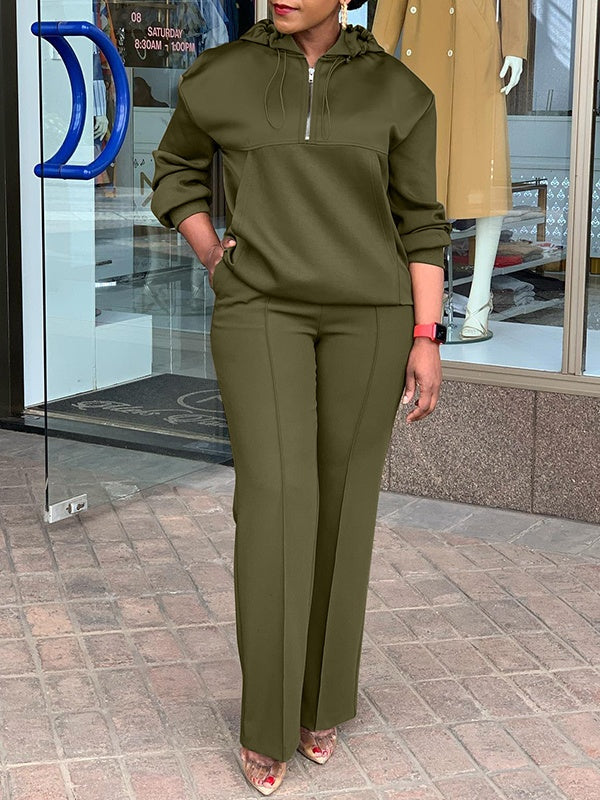 Zip-Front Hoodie & Pants Set