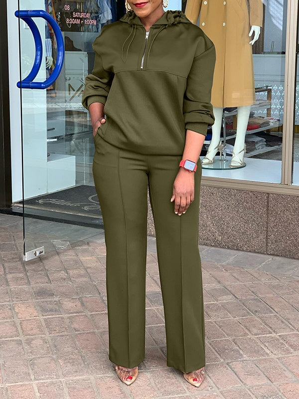 Zip-Front Hoodie & Pants Set
