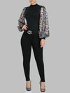 Sequin Puff-Sleeve Top
