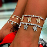 Butterfly Round Diamond Anklet