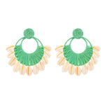 Shell Green Drop Earrings